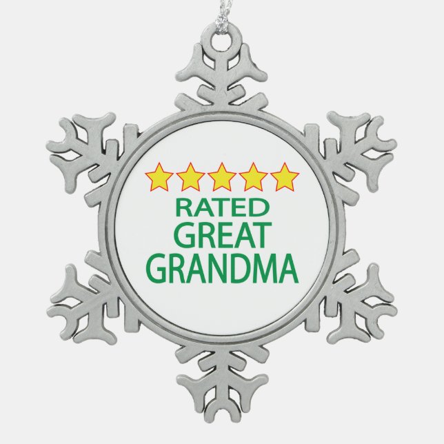 Ornement Flocon De Neige Grand grand-mère cinq étoiles (Devant)