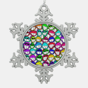 ORNEMENT FLOCON DE NEIGE GROUPE D'FACES COOL