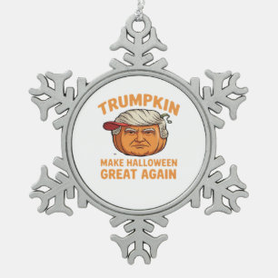 Ornement Flocon De Neige Halloween Trumpkin - Citation parodique Éffrayante