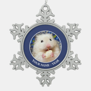 Ornement Flocon De Neige Hamster syrien en mousse Kokolinka