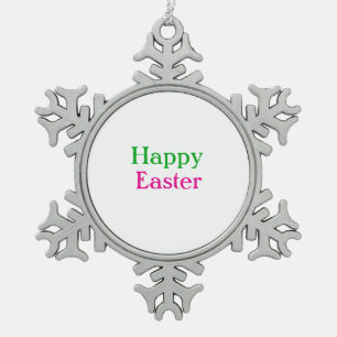 Ornement Flocon De Neige Happy easter boho vert rose enfants ajouter nom ti