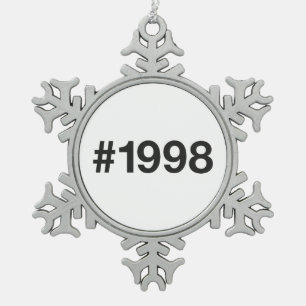 Ornement Flocon De Neige Hashtag 27 Anniversaire 1998