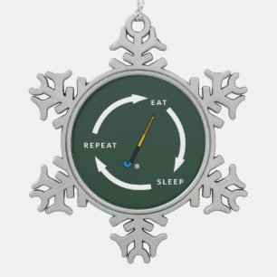 Ornement Flocon De Neige Hockey de terrain Dormir Répéter le ventilateur de