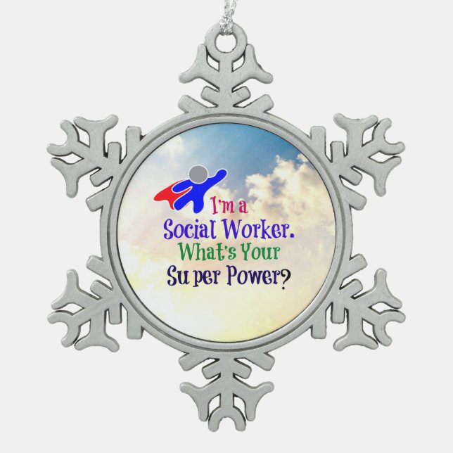 Ornement Flocon De Neige Humour des travailleurs sociaux (Devant)