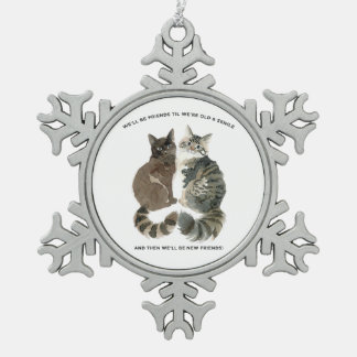 Ornement Flocon De Neige Humour vieillissant pour amis aimant les chats mar