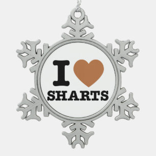 Ornement Flocon De Neige I Heart Sharts Funny Graphic