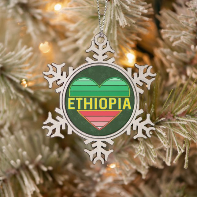 Ornement Flocon De Neige I Love Ethiopia, Ethiopian Heart (Arbre)