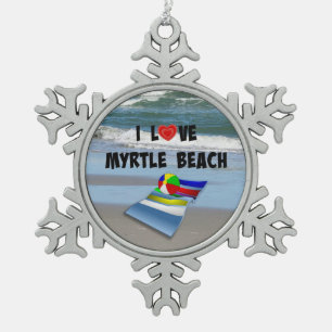 Ornement Flocon De Neige I Love Myrtle Beach