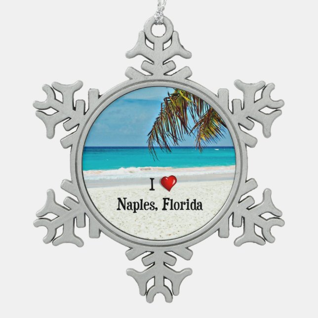 Ornement Flocon De Neige I Love Naples, Floride (Devant)