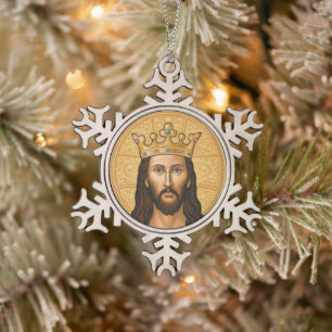 Ornement Flocon De Neige Icône du Christ