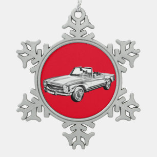 Ornement Flocon De Neige Illustration de la voiture convertible Mercedes Be