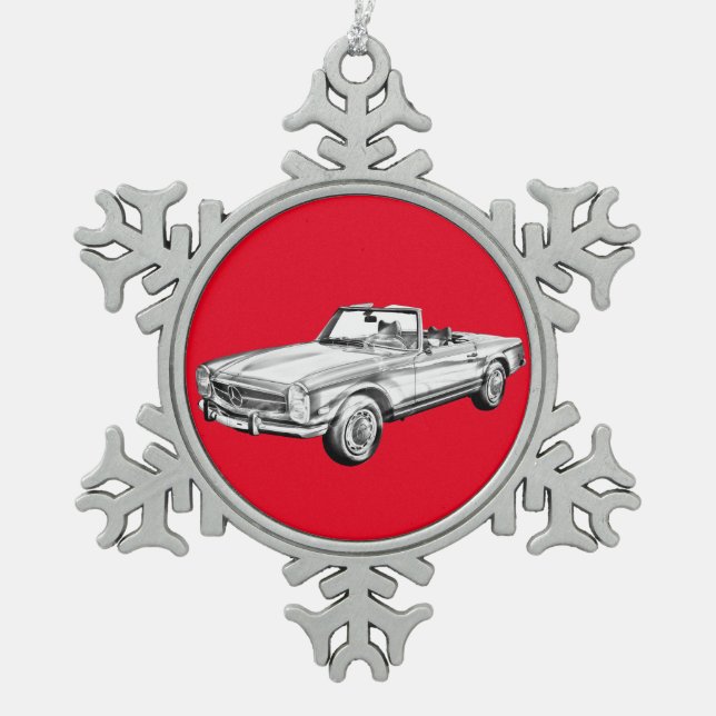 Ornement Flocon De Neige Illustration de la voiture convertible Mercedes Be (Devant)
