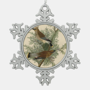 Ornement Flocon De Neige Impression d'oiseau de John James Audubon Jaseur d