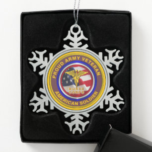Ornement Flocon De Neige Infirmière militaire Noël