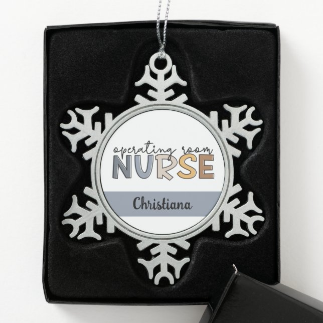 Ornement Flocon De Neige Infirmière ou infirmière de salle d'opération pers (Boîte)