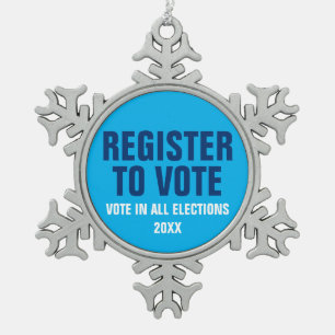 Ornement Flocon De Neige Inscrivez-vous pour voter sur la pelouse Modèle de