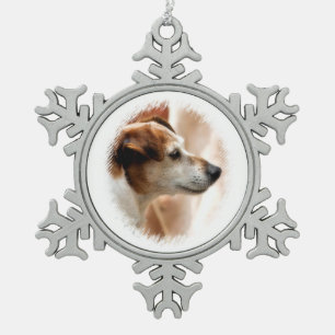 ORNEMENT FLOCON DE NEIGE JACK RUSSELL TERRIER CHIEN