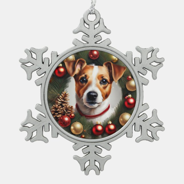 Ornement Flocon De Neige Jack Russell Terrier Noël (Devant)
