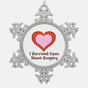 Ornement Flocon De Neige J'ai survécu à la chirurgie cardiaque ouverte
