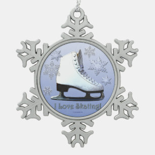 Ornement Flocon De Neige J'aime patiner !
