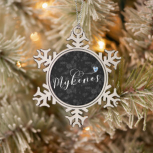 Ornement Flocon De Neige Je Coeur Mykonos, Grèce