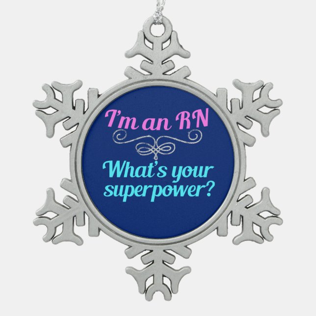 Ornement Flocon De Neige Je suis un super héros de RN (Devant)