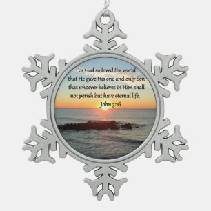 ORNEMENT FLOCON DE NEIGE JOHN 3:16 BRISER JOHN