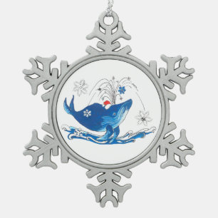 Ornement Flocon De Neige Jolie baleine à bosse de Noël