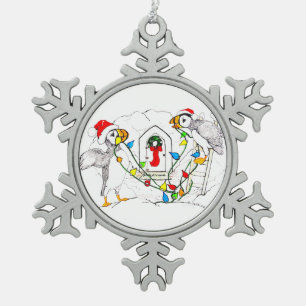 Ornement Flocon De Neige Jolie cabane décorative de pouffin de Noël