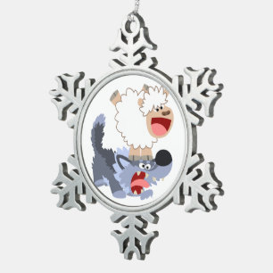 Ornement Flocon De Neige Jouer des moutons de caricature et l'ornement d'ég