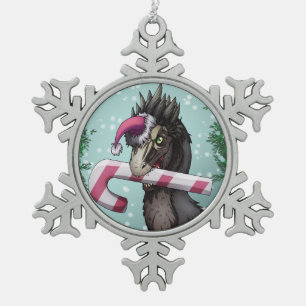 Ornement Flocon De Neige Joyeux dinosaure de Noël