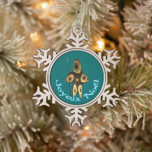 Ornement Flocon De Neige Joyeux Noё l - Chasseur inuit fragile