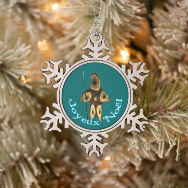 Ornement Flocon De Neige Joyeux Noё l - Chasseur inuit fragile (Arbre)