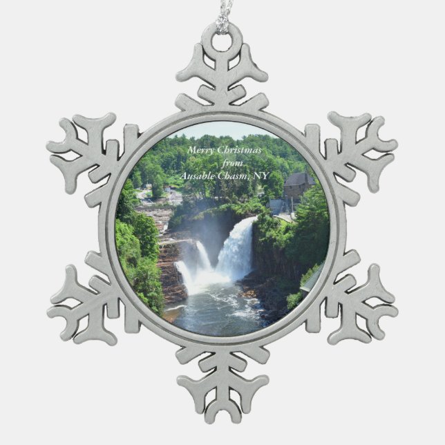 Ornement Flocon De Neige Joyeux Noël de l'ornement Ausable Chasm (Devant)