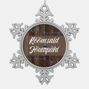 Ornement Flocon De Neige Joyeux Noël estonien, Rõõmsaid Jõulupühi