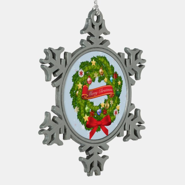 Ornement Flocon De Neige Joyeux Noël et une bonne année ! (Gauche)