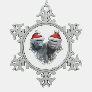 Ornement Flocon De Neige Joyeux Noël Gorille