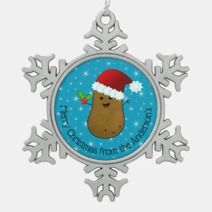 Ornement Flocon De Neige Joyeux Noël Pomme de terre Personnalisé