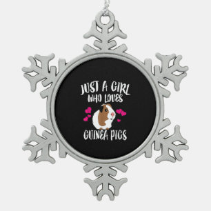 Ornement Flocon De Neige Juste Une Fille Qui Aime Guinée Cochons Guinée Cad