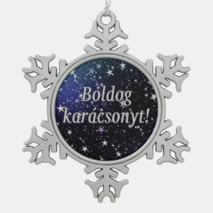 Ornement Flocon De Neige Karácsonyt de Boldog ! Joyeux Noël dans le wf