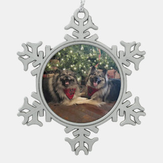 Ornement Flocon De Neige Keeshond avec l'arbre de Noël