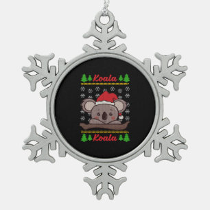 Ornement Flocon De Neige Koala Bear Vilain Noël Koalas Cadeau et cadeau