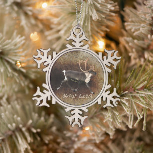 Ornement Flocon De Neige Kuvianak Innovia - Bull Caribou (Reindeer)