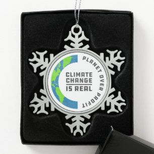 Ornement Flocon De Neige La planète sur le Réchauffement climatique des p