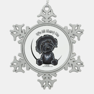 Ornement Flocon De Neige Labradoodle noir IAAM