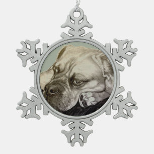 Ornement Flocon De Neige L'anglais d'antan Bulldogge par Carol Zeock