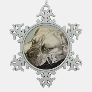 Ornement Flocon De Neige L'anglais d'antan Bulldogge par Carol Zeock