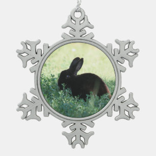 Ornement Flocon De Neige Lapin noir de Lil