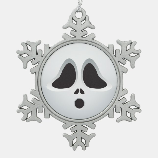 Ornement Flocon De Neige Le cri perçant Halloween Emoji (Devant)