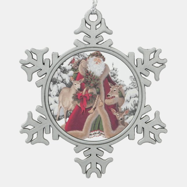 Ornement Flocon De Neige Le Père Noël et les péchés (Devant)